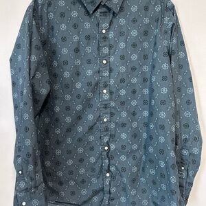 Men's Blue gray XL  paisley pearl snap  Shirt